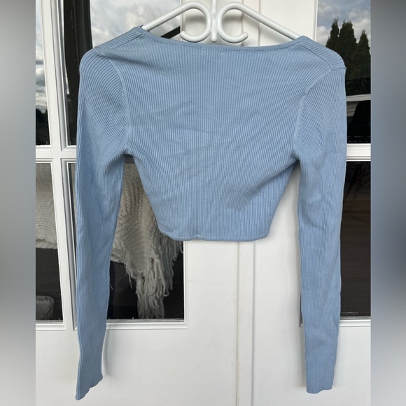 NWOT Garage Ribbed V-Neck Long Sleeve Top - Picture 2 of 5